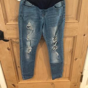 Pink blush maternity jeans
